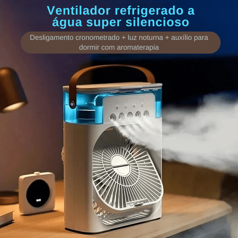 Mini Ar Condicionado e Umidificador Portátil