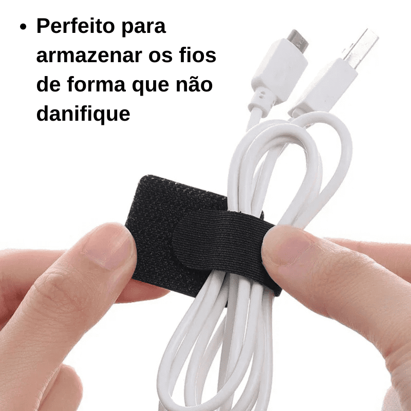 Organizador de Cabos em Velcro Adesivo